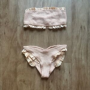 Hunza G Pink Ruffle Bikini